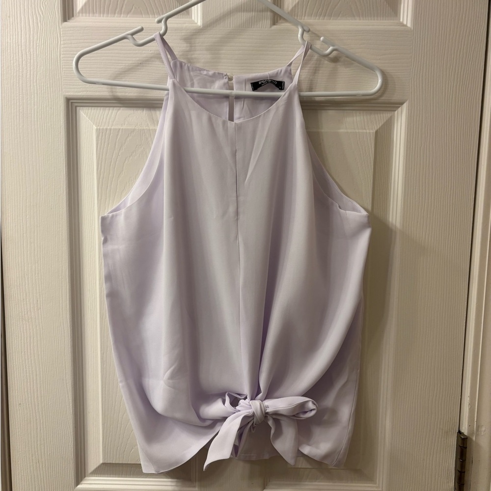 Zeagoo White Tie Front Tank Top